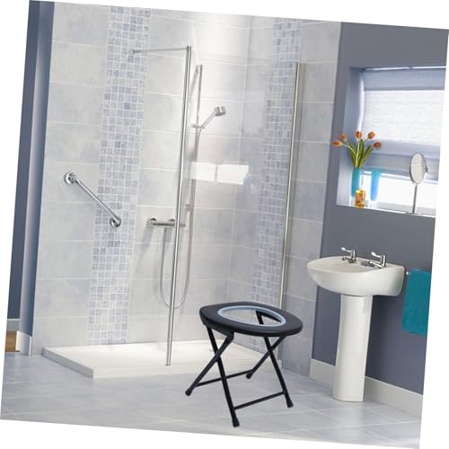 Tabouret de toilette design en acier inoxydable durable avec assise portable stable