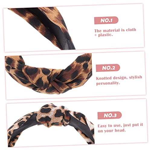 FOMIYES 3 Pcs Cross Knotted Headband Make up Headband Head Bands for Women's Hair Fashion s Knot for Women Knotted for Women Womens s Leopard Hair Wrap - Image 4