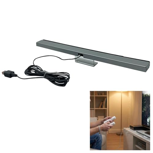 Barra de Sensores Infrarrojos con Cable para Consola Nintendo Wii y Wii U, Conector USB de 2 m, Soporte Estable Incluido, Compatible con Emuladores, Instalación Fácil Plug and Play