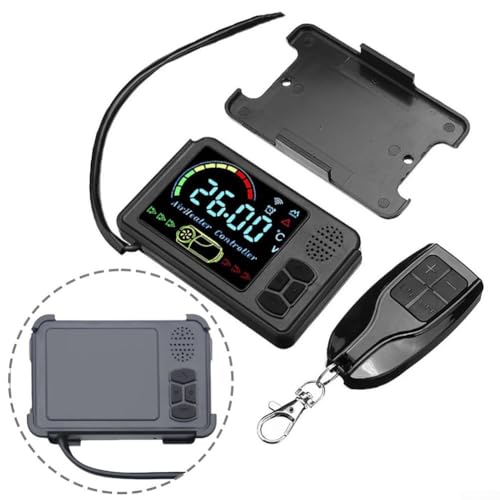 Yhenlovtt Calentador de estacionamiento montado en vehículo con interruptor de pantalla LCD, control remoto, capacidad de 12 V/24 V 1-5 kW, diseño compacto para camiones comerciales y furgonetas