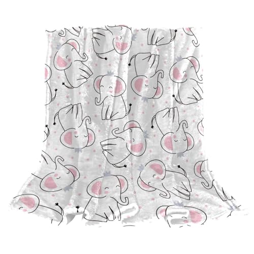 Couverture polaire éléphant blanc plaid microfibre chaud douce 150x200 - 2