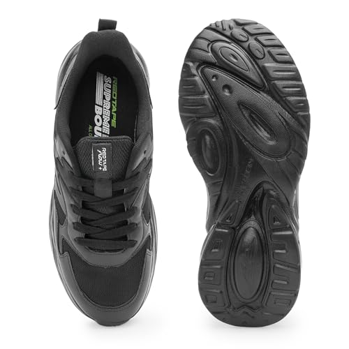 Image of Red Tape Men's Sneakers Black Round Toe Lace-Up Comfort Grip