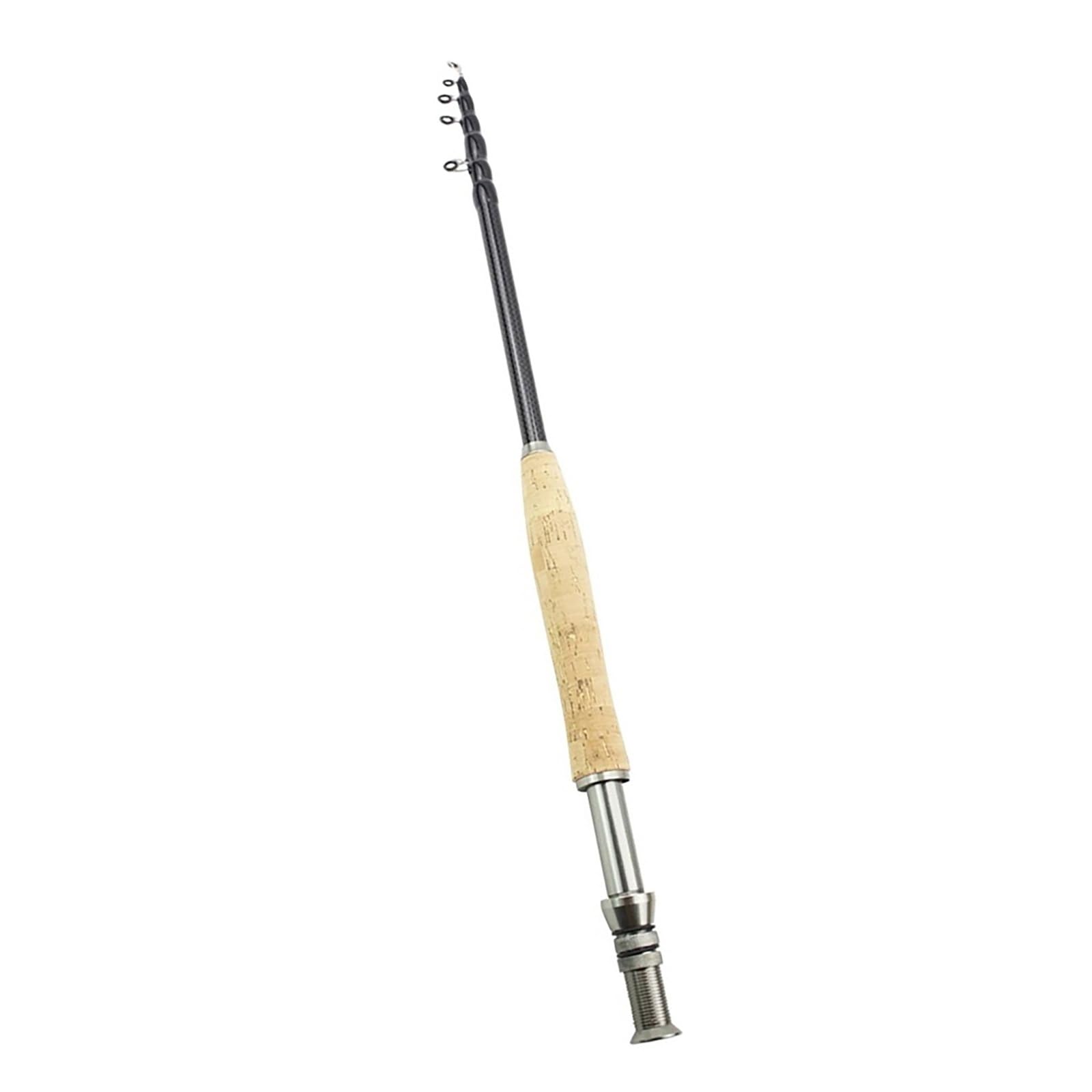 Modèle 027 2.1M 2.4M 2.7M 3.0M Canne à pêche à la Mouche télescopique Portable Carbone ultraléger Action Rapide Canne à pêche à la Mouche poignée en liège attirail Pesca(2.4M)