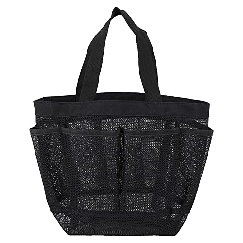 Equipaje de mano portátil para mujer, para dormitorio universitario, organizador de ducha, 8 bolsillos de almacenamiento (BK1, talla única)