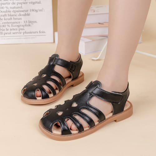 Image of Meckior Toddler Girls Sandals for Little Girls Wedding Dress Sandals Open Toe Non-Slip Summer Beach Pool Shoes (Toddler /Little Kid)