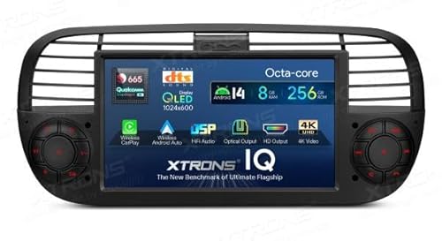 AUTORADIO GPS XTRONS IQ7450FLBP COMPATIBILE CON FIAT 500 Android 14