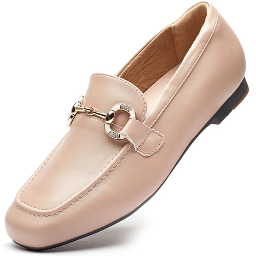 Image of DeYashopin Womens Loafers Shoes Fashion Low Heel Slip on Shoes Comfortable Driving Flats