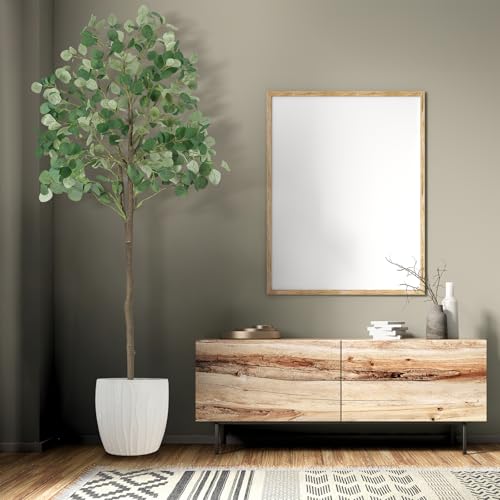 Artificial Eucalyptus Tree,6Ft Tall Fake Potted Tree Faux Eucalyptus Tree with Plastic Nursery Pot, Artificial Plants for Home Office Indoor Decor - Image 6
