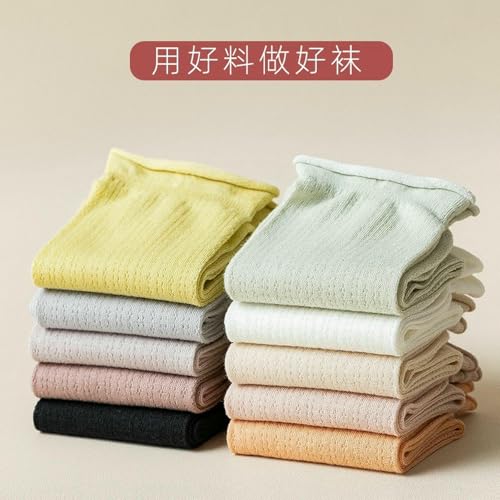 5 pairs - mesh tube pure cotton summer breathable curled stockings4