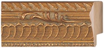 CountryArtHouse Picture Frame Moulding (Wood) 100ft bundle - Ornate Gold Finish - 1" width - 7/16" rabbet depth