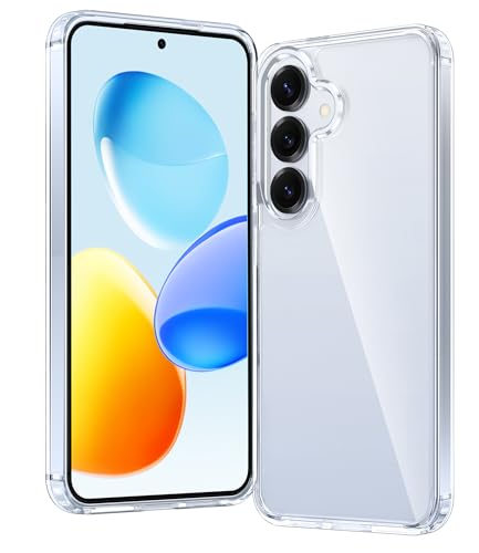 Image of FNTCASE for Samsung Galaxy S25-Plus Case: Military Grade Drop Protection Anti Yellowing Cell Phone Cover - Rugged Shockproof Protective Bumper Transparent Cases(Clear)