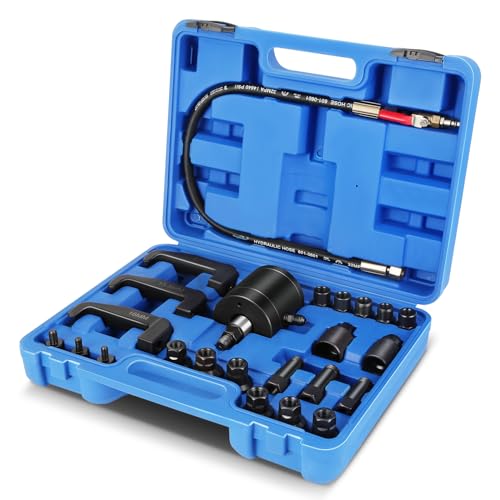 DNA Motoring 24pcs Diesel Injector Puller Extractor Puller Adapters Kit Pneumatic Injector Puller Tool for Diese Engines 5-8 Bar Air Vibration Injector Removal Tool Kit TOOLS-00821