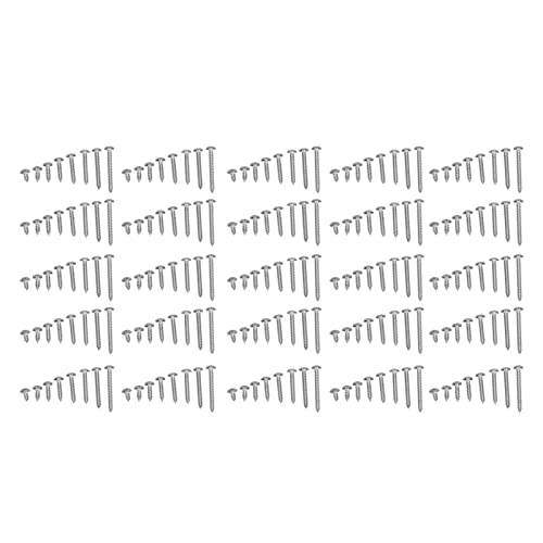 Kit de 200 tornillos autorroscantes, tornillos autoperforantes de acero inoxidable 304 con cabeza en cruz para madera, M5, longi