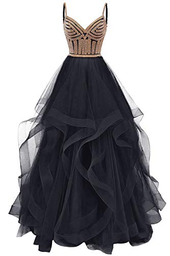 HUINI Ballkleid Lang Elegant Abendkleid Promkleid Tüll Hochzeitskleider...