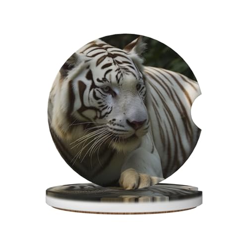 Set de 2 Posavasos para Carro Cerámicos Blancos