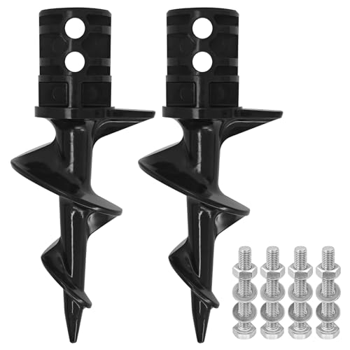 JYINCPED 2 Pack Stationary Dock Base Leg Pipe Sand Auger, Dock Auger for 2" OD Aluminum Dock Post (1.725 ID or 1.790 ID),Dock Sand Auger for Anchoring Floating Docks and Boats