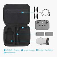 JSVER Mavic Mini 2/4K Tasche, Tragetasche für DJI Mini 2 SE/Mavic 2 Case für Combo und Zubehör Tragekoffer mit 2 X Silikonpropellerschutz und 1 x Steuerknüppelabdeckung-Schwarz – Ansicht 3