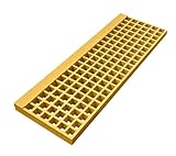 Natotela 32x10.7x1.5 inch Fiberglass Stair Treads Grating with Solid Nosing,Industrial Stair Cover,FRP Molded Grating Grit Non-Slip Surface Stair Tread for Concrete,Wood Step,Grade Step Cover,1 Pack