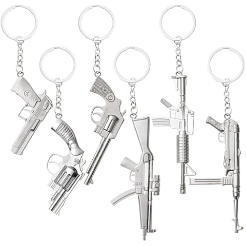 Juvale 6-Pack Mini Gun Keychains Cover
