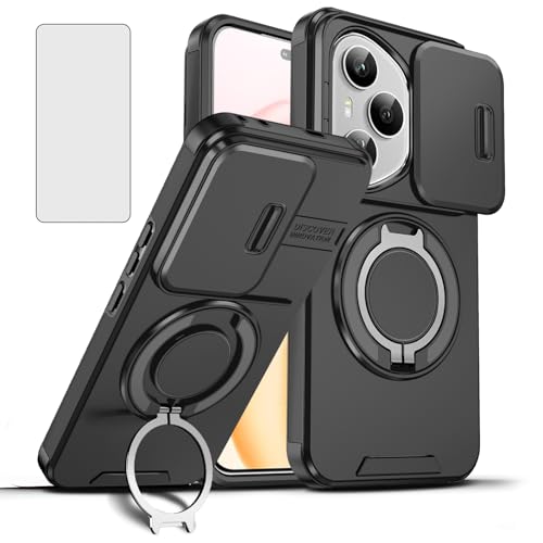 Coque Honor 400 Pro 5G avec béquille anneau magnétique et protection caméra coulissante