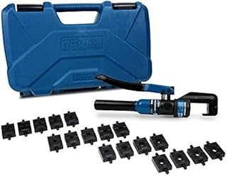 TEMCo TH0006 Hydraulic Electrical Cable Lug / Terminal Crimper Kit with 18 Die Sets 12 AWG - 00 (2/0) (5 US TON )