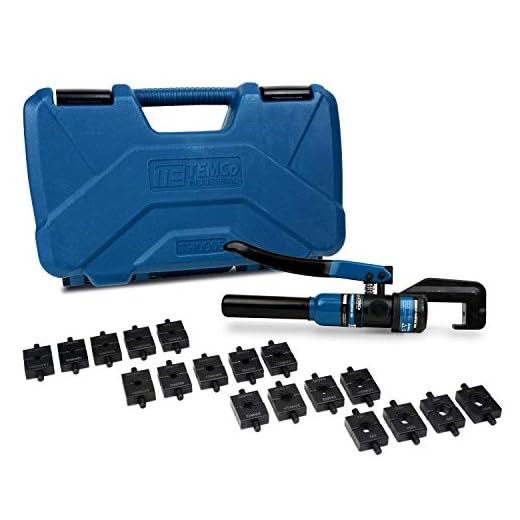 TEMCo Hydraulic Cable Lug Crimper TH0006 V2.0-5 US TON 12 AWG to 00 (2/0) Electrical Terminal Cable Wire Tool Kit 5 YEAR WARRANTY