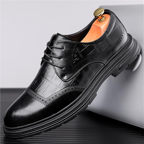 Men's Lace-Up Wedding Oxford Shoes Business Formal Dress Leather Shoes for Groom Spring Collection Classic Casual Derby Shoes3
