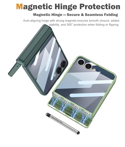 Coque Galaxy Z Flip 7 avec stylet rigide antichoc protection écran intégrée noir - 2