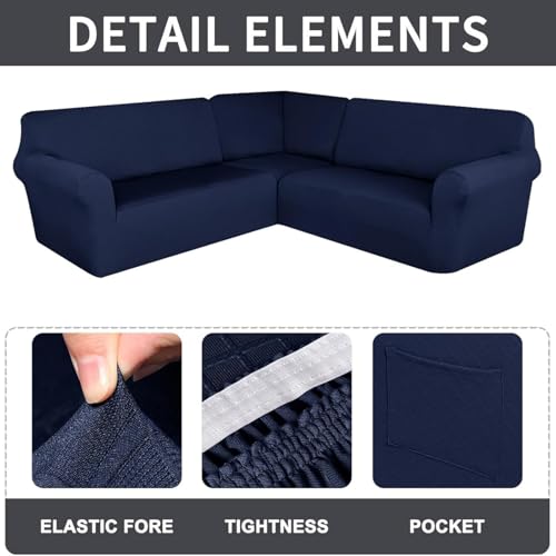 Housse de canapé imperméable grand canapé d'angle noir 7 places extensible - 6