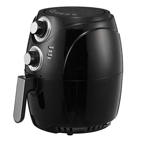 2.6L 1700W Elektrische Heißluftfritteuse Ofen Ölfreier Antihaft-Kocher zum Braten, Grillen, Backen, Pizza, Pommes Frites,Schwarz