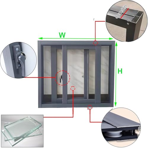 Ventanas correderas para cabañas y almacenes con cristal extraíble 6