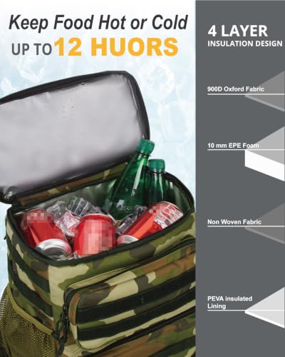 Image of Tactical Backpack Cooler for Men,25L Insulated Lunch Ice Chest for Work