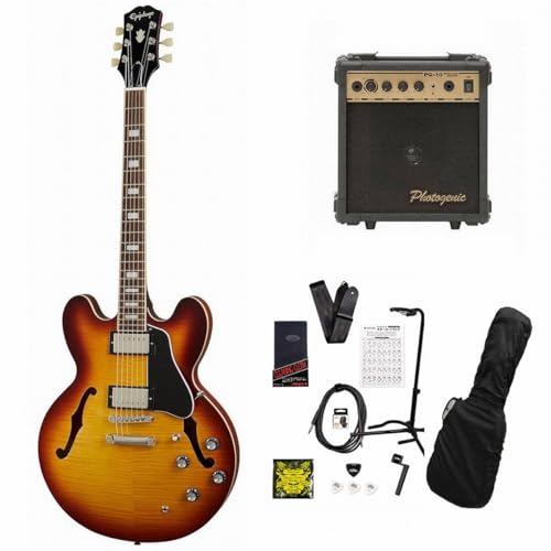Epiphone/Inspired by Gibson ES-335 Figured Raspberry Tea Burst (RTB) セミアコ PG-10アンプ付属エレキギター初心者セットR