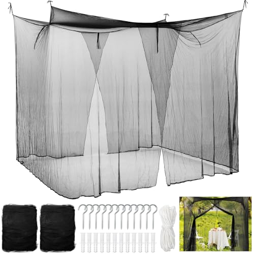 Tranqun 2 Pcs Mosquito Net for Bed Patio Ultra Large Mosquito Net 4 Corner Canopy with 2 Side...
