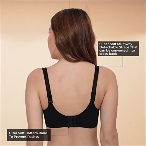 Image of PLUMBURY Nylon Blend Full Support Minimizer Everyday Bra For Women Full Coverage | Wireless| Padded With Seamless Soft Cups