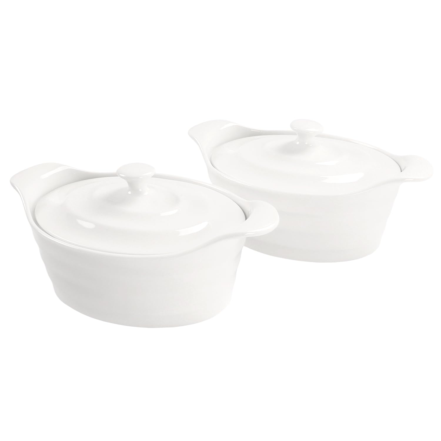Cocotte en céramique avec couvercle plat de cuisson au four micro-ondes 24cm 708g