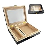 Farbe schwarz Cedar Wood Cigar Travel Humidor Box Tragbare Zigarrenhülle mit Luftbefeuchter Hygrometer Cigar Humidor Sigaren Box für Zigarren