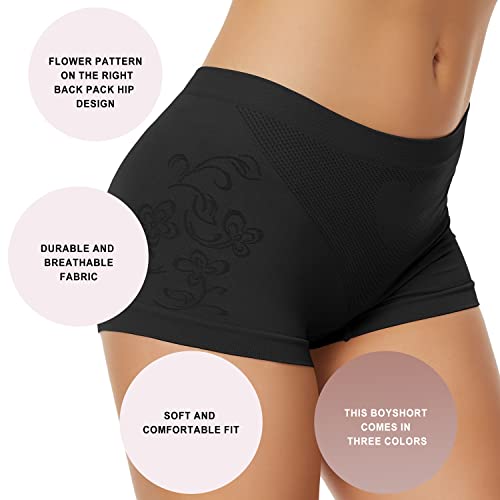 Boguish Boy Shorts Underwear For Women - Seamless Boyshorts Panties Soft And Smooth Stretch Boxer Briefs 5 Packs Black-Xl #TOP2