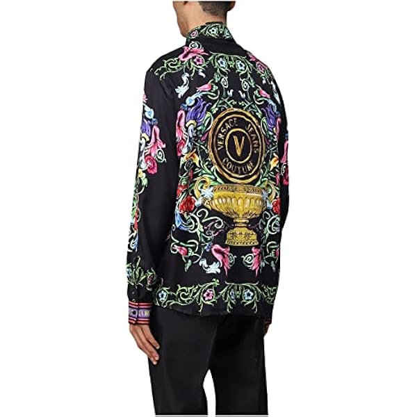Versace Jeans Couture Camisa de Manga Larga de Hombre Marca Jeans Couture, Modelo R Panel Garden V Embl 74GAL2RGNS213, Hecho de Sintético.