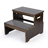 StrongTek Bed Step Stool for High Beds, Large Bamboo 2-Step Stool for Adults & Seniors, 400 lbs Heavy-Duty, Non-Slip Steps, Stable & Durable Wood Step for Bedroom or Bathroom