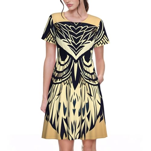 Robe d'été chouette pour femme : tenue élégante à manches courtes