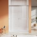 UCALAFEE Shower Door 50 51 52 53 54 in. W x 72 in. H, Double Sliding Door with 1/4'' (6mm) Clear SGCC Tempered Glass, Semi-Frameless Shower Doors for Walk in Shower, Silent Soft-Close, Brushed Nickel