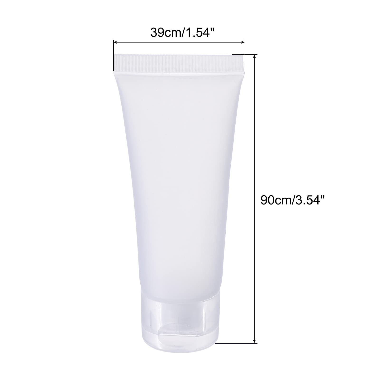 PATIKIL 15ml Spremi Tubo, 50pz Vuoto Cosmetici Tubi Plastica con Flip Coperchio per Viaggio Famiglia, Traslucido Smerigliato