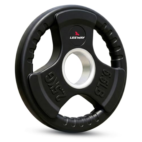 Image of Leeway Rubber Weight Plates 2.5 kg x 2 | Olympic Rubber Coated Metal Integrated Gym Plates for Barbell | 50mm Dia | Spare Weightlifting Weights for Home & Commercial Gym (2.5kg X 2) Total 5kg Weight)