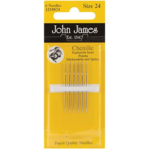 Aiguilles chenille taille 24 pour broderie et couture de fils épais x6