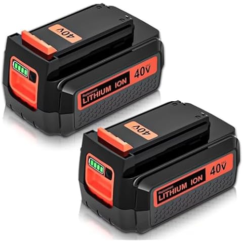 2Pack 40 Volt MAX 3.0Ah Lithium ion Replacement Battery Compatible with Black and Decker 40V Battery LBX2040 LBXR36 LBXR2036 LST540 LCS1240 LBX1540 LST136W 40V Cordless Power Tools Battery (Orange) Cover