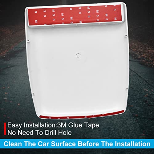 Natgic Universal Car Air Flow Decorative Intake Hood Scoop Turbo Bonnet Vent Cover (White) #TOP3