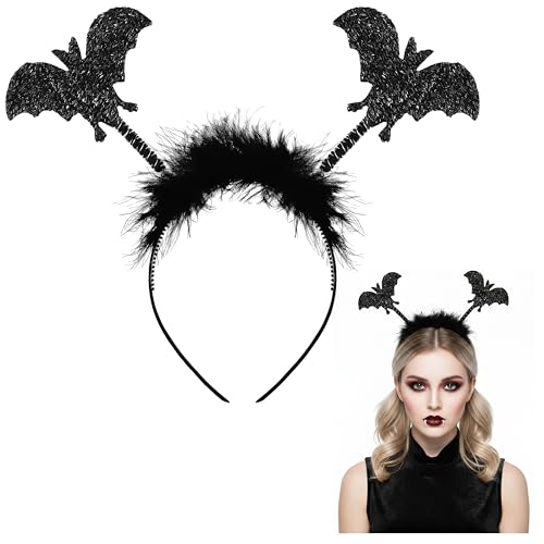 Diadema de morcego com peluche e efeito purpurina | diadema de morcego | diadema de vampiro | diadema de vampiro | diadema de vampiro | carnaval festa de Halloween disfarce assustador horror para