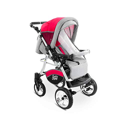 Buggie Urbano Red Zone | 3-in-1-System | Kinderwagen, Kombikinderwagen, Babyschale, Autositz System | Zwei-Wege-Griff | Travel System | Moderner, Leichter Trolley mit Allem Zubehör Inklusive