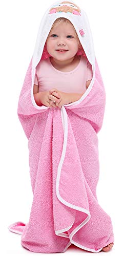 Be Mammy Baby Hooded Towel Made of Cotton Oeko-Tex Standard 100 39.37in x 39.37in BE20-240 (Pink - Owl), 100x100 cm (1 pack) - Image 4